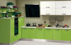 Green minimalist kitchen