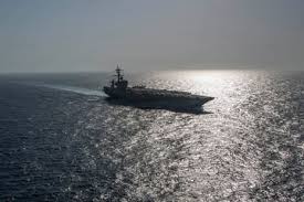 USS Abraham Lincoln aircraft carrier sailing in the Arabian Sea