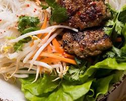 Bun Cha (Vietnamese Meatball Vermicelli Bowl) dish