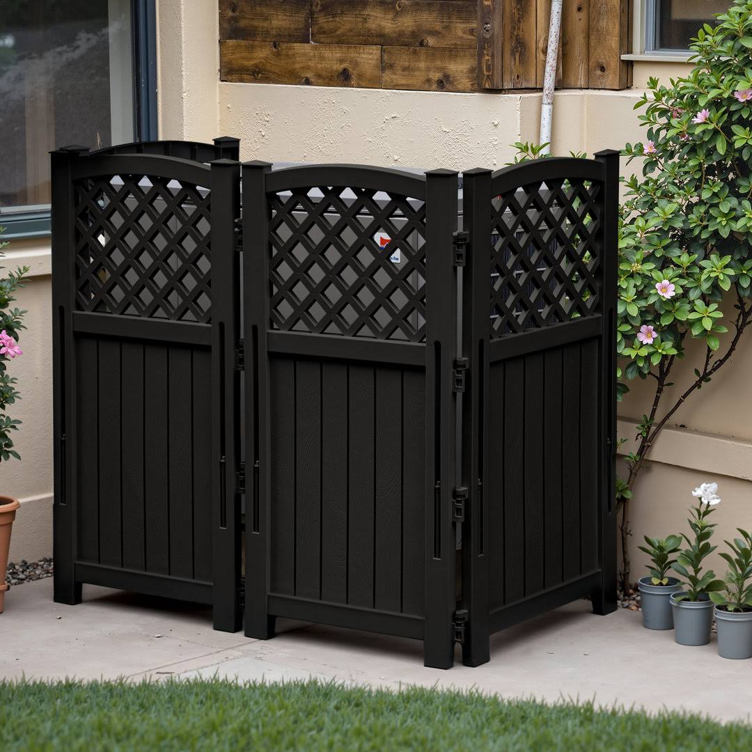 49.45In H x 22.6In W Outdoor Privacy Screen, 4-Side Screen Furmax Color: Black
