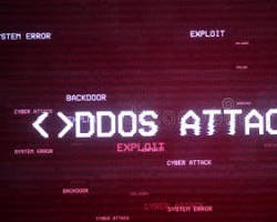 computer screen with a warning message about a DDoS attack resmi