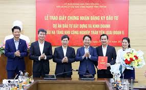 Yên Bái grants investment registration certificate for US$87 industrial park project