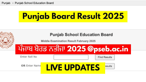 Punjab Board 10th, 12th Result 2025 @pseb.ac.in; Live Updates on PSEB 10th, 12th Result Date & Time