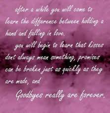 goodbye quotes | ... Difference between holding a hand and falling ... via Relatably.com