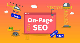 Visual representation of On-Page SEO with a team optimizing a website