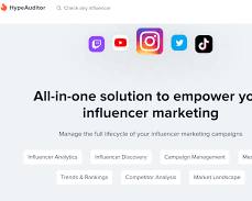 Imagen de HypeAuditor influencer marketing tool