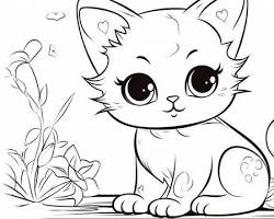 Hình ảnh về Tranh tô màu con mèo