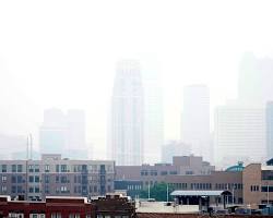 Image of Chicago skyline with a smoky haze