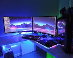 PC setup with good lighting