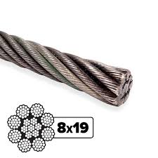 3/8" 8x19 Spin-Resistant Wire Rope - 15,100 lbs. BS