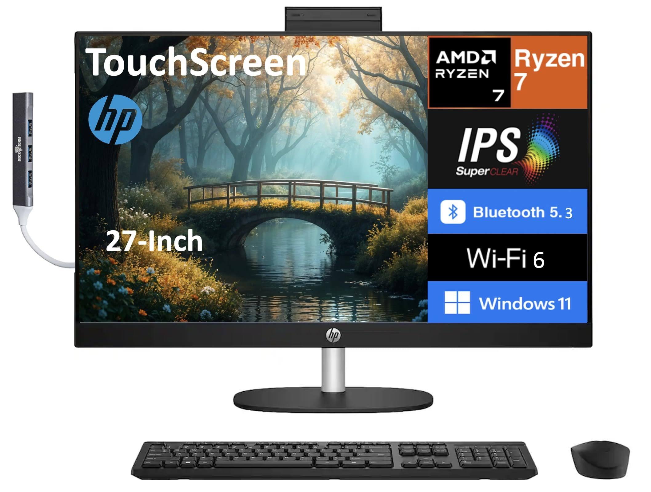 HP 27" Touch-Screen All-in-One with Adjustable Height