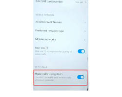 صورة Samsung and Xiaomi phone settings showing WiFi calling option