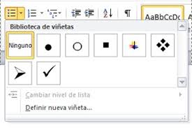 Image result for listas y vinetas