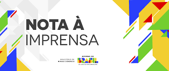 NOTA À IMPRENSA — Ministério de Minas e Energia