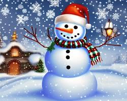 Image of snowman in a winter wonderland