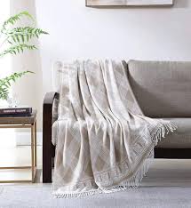Amazon.com: Woven Throw Blanket Taupe Geometric Reversible Super Soft Lightweight Blanket for Sofa Couch Decoration Throw, 50" x 70" : Home & Kitchen