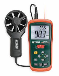 EXTECH, 1 fpm Air Velocity Resolution, CFM, Anemometer ...