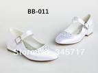 White Satin Flower Girl Shoes - m