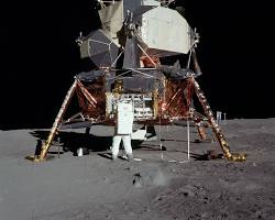 Image of Lunar module Eagle landing on the Moon