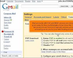 Image of Gmail Forwarding and POP/IMAP tab