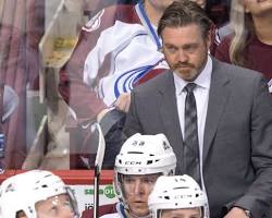 Image of Patrick Roy coaching the Colorado Avalanche