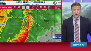 Severe storm tornado Indianapolis causing hail and damage