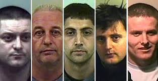 Convicted members of the Securitas gang (from left) Lea Rusha, Stuart Royle, Roger Coutts, Emir Hysenaj and Jetmir Bucpapa. Photographs: Kent Police/PA - securitas7