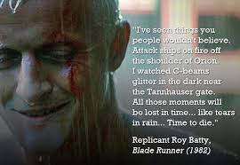 Roy Batty from Blade Runner played by Rutger Hauer. Brilliant ... via Relatably.com