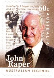 Australia SG 3707 60c John Raper (Rugby League) Die-cut Perf 11.5 x 11 (Interrupted on horizontal sides) Also: SG 3707a Booklet pane - AustralianLegendsofFootball-JohnRaper