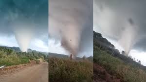Agricultor chama atenção por tranquilidade enquanto filmava tornado no Paraná: 'Se apavorar é pior'