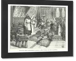 Image of Carolingian feast banquet illustration