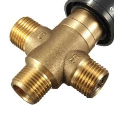 1PC Brass Pipe Thermostat Faucet Thermostatic Mixing Valve ...