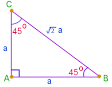 Formula area isosceles right triangle