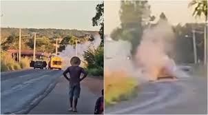 Vídeo: carro-forte é explodido na zona rural de Capinzal do Norte