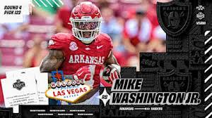 Raiders trade up to No. 122, select RB Mike Washington Jr.