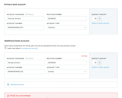 Image of paycheck being split into different bank accounts