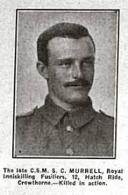 Sergeant 9632 7th/8th Battalion Royal Inniskilling Fusiliers-died 20th November 1917 aged 29-Son of James and Sarah Murrell of Finchampstead, ... - FinchampsteadMurrellSC