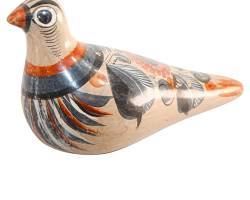Mexican Folk Art chicken Pottery figurine Tonala Mestizo Ceramic Decor
