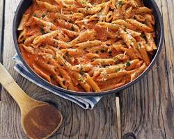 Image of Baked Haddock with Creamy Tomato Sauce and Whole Wheat Penne
