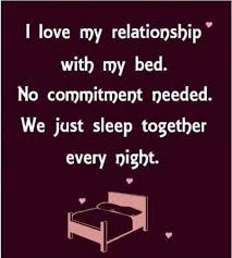 I love the relationship with my bed funny quotes quote sleep lol ... via Relatably.com