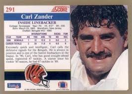 1991 Score #291 Carl Zander Back - 3270-291Bk