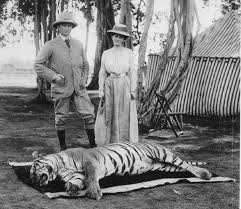 Image result for queen elizabeth with tiger shot in india