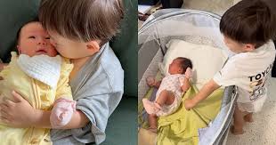 Rebecca Lim's 2-year-old son seen holding baby sister in newly released photos, Entertainment News