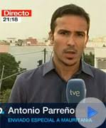 Antonio Parreño, enviado especial de la cadena pública en Mauritania, se quedó completamente en blanco durante una conexión en directo...| Más Noticias » - 201007238antonio_port