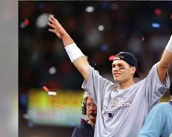 Image of Tom Brady celebrating a Super Bowl win