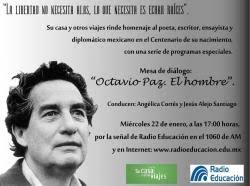 Invitados: Javier Aranda Luna, Adolfo Castañón y Enrico Mario Santí (en enlace telefónico desde Los Ángeles). Equipo de Producción: Guión: Jesús Alejo. - paz-mesa-288c0973a2a7aa598ae5b14be393bbd6