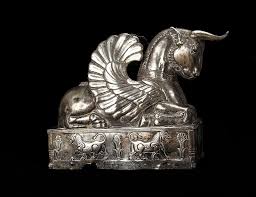 Image result for persian metalwork with mythical creatures