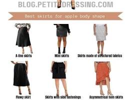 Appleshaped body wearing an Aline dress or skirt