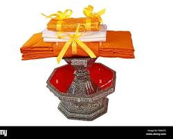 Cambodian devotees offering Kathina robes and other gifts to monks