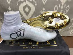 Hot Sale Cr7 Boots Gold And White